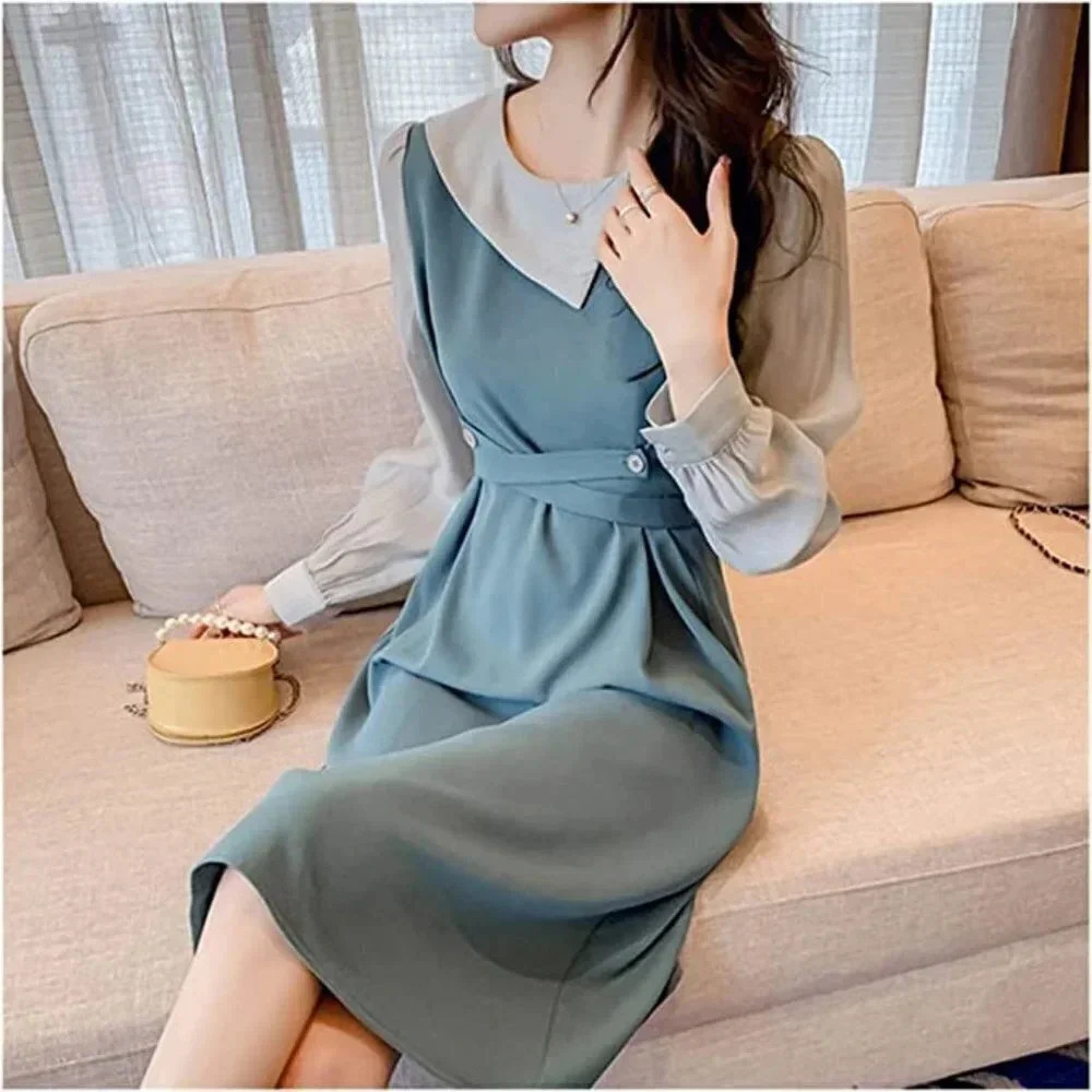 MADE BY MISHOW | SPRING SUMMER ELEGANT PATCHWORK MIDI DRESS